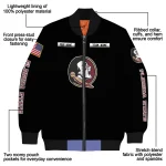 personalized florida state seminoles american flag skull black bomber jacket best selling