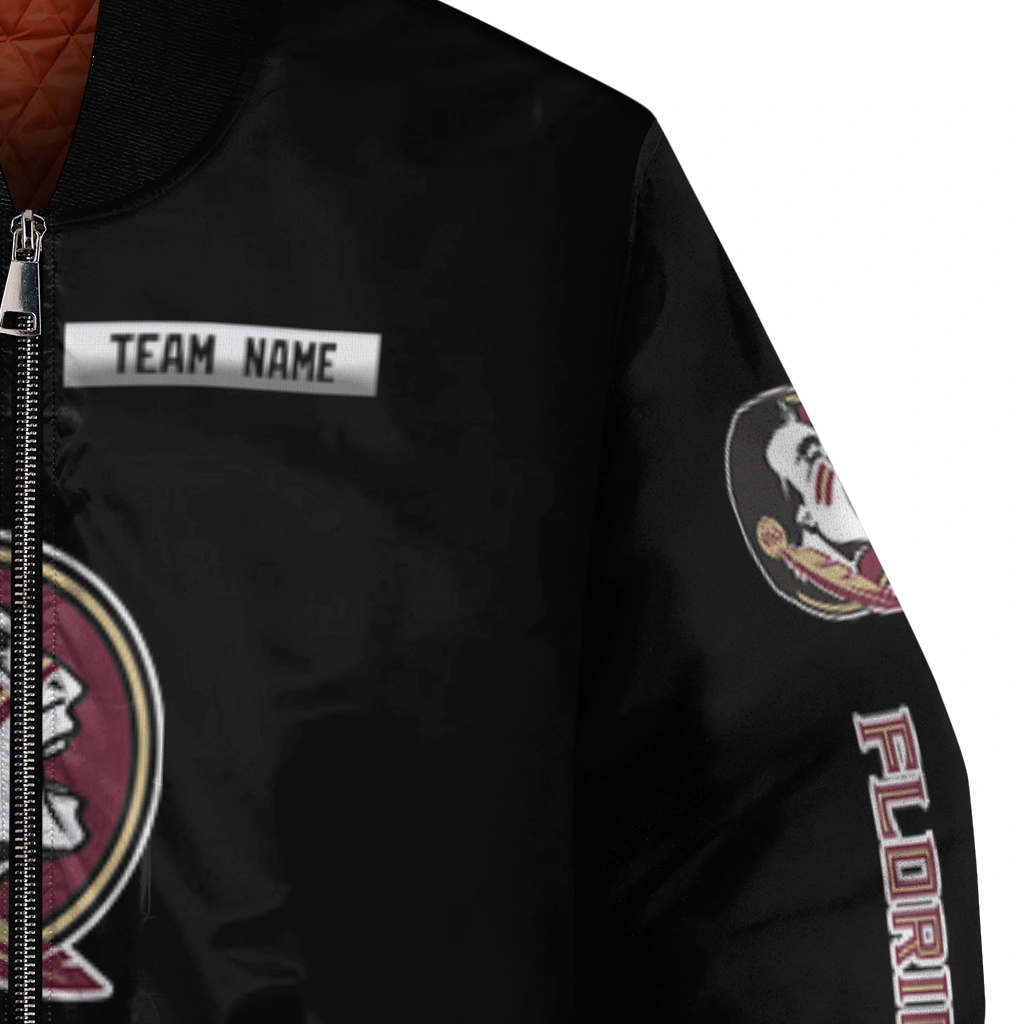 personalized florida state seminoles american flag skull black bomber jacket premium grade personalized florida state seminoles american flag skull black bomber jacket premium grade