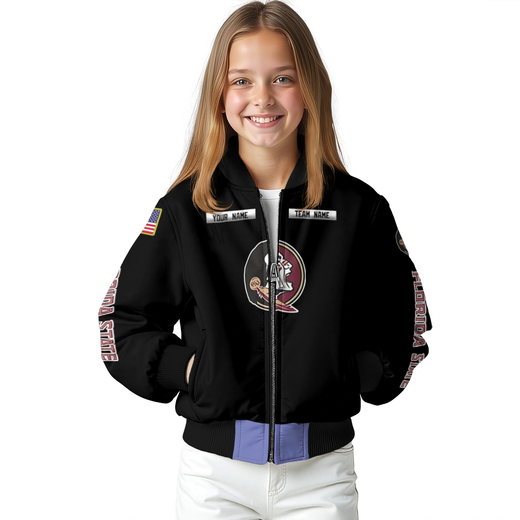 personalized florida state seminoles american flag skull black bomber jacket top rated personalized florida state seminoles american flag skull black bomber jacket top rated
