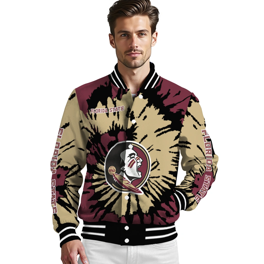 personalized florida state seminoles burst splatter garnet varsity jacket high quality personalized florida state seminoles burst splatter garnet varsity jacket high quality