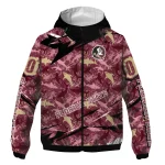 personalized florida state seminoles shark art garnet windbreaker jacket best selling