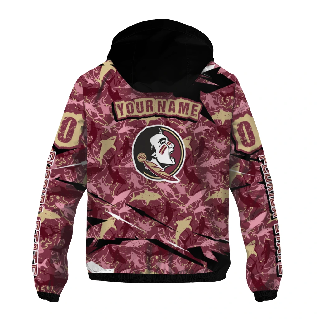 personalized florida state seminoles shark art garnet windbreaker jacket fashion forward personalized florida state seminoles shark art garnet windbreaker jacket fashion forward