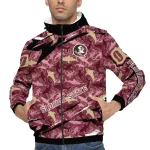 personalized florida state seminoles shark art garnet windbreaker jacket best selling