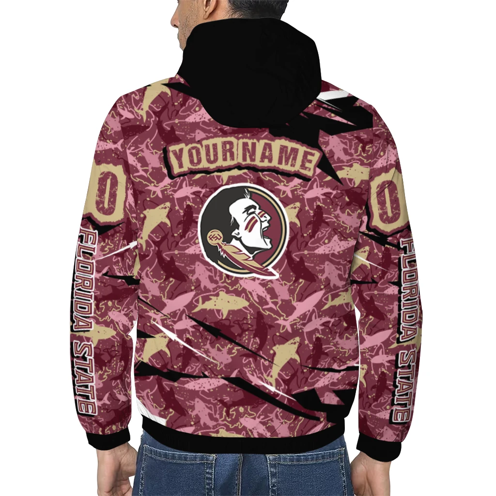 personalized florida state seminoles shark art garnet windbreaker jacket trendy personalized florida state seminoles shark art garnet windbreaker jacket trendy