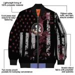 personalized florida state seminoles star stripes garnet black bomber jacket best selling