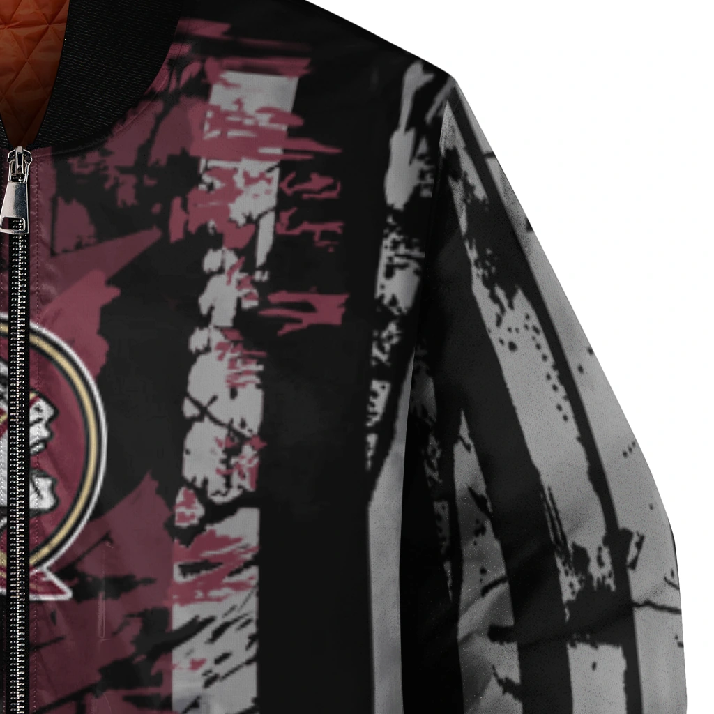 personalized florida state seminoles star stripes garnet black bomber jacket premium grade personalized florida state seminoles star stripes garnet black bomber jacket premium grade
