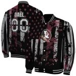 personalized florida state seminoles star stripes garnet black varsity jacket best selling