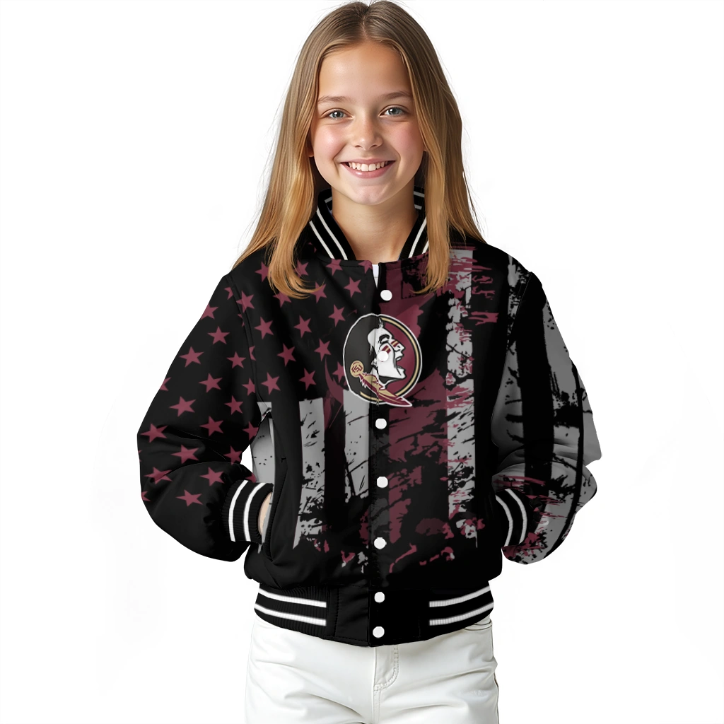 personalized florida state seminoles star stripes garnet black varsity jacket top rated personalized florida state seminoles star stripes garnet black varsity jacket top rated