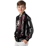 personalized florida state seminoles star stripes garnet black varsity jacket best selling