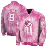 personalized fresno state bulldogs pink tie dye pink varsity jacket best selling