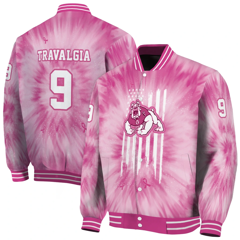personalized fresno state bulldogs pink tie dye pink varsity jacket fashion forward personalized fresno state bulldogs pink tie dye pink varsity jacket fashion forward