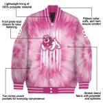 personalized fresno state bulldogs pink tie dye pink varsity jacket best selling