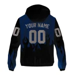 personalized georgetown hoyas flame trim blue black windbreaker jacket best selling