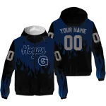 personalized georgetown hoyas flame trim blue black windbreaker jacket best selling