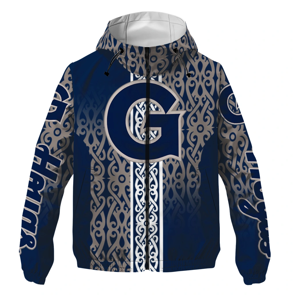 personalized georgetown hoyas tribal swirls blue windbreaker jacket best selling personalized georgetown hoyas tribal swirls blue windbreaker jacket best selling