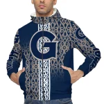 personalized georgetown hoyas tribal swirls blue windbreaker jacket best selling