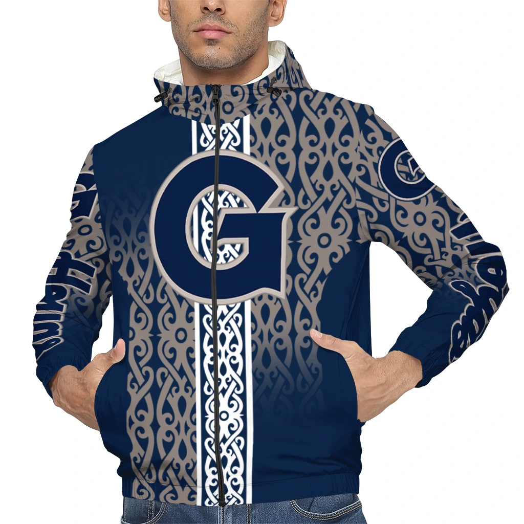 personalized georgetown hoyas tribal swirls blue windbreaker jacket top rated personalized georgetown hoyas tribal swirls blue windbreaker jacket top rated