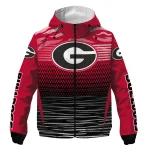 personalized georgia bulldogs pattern layers red windbreaker jacket best selling