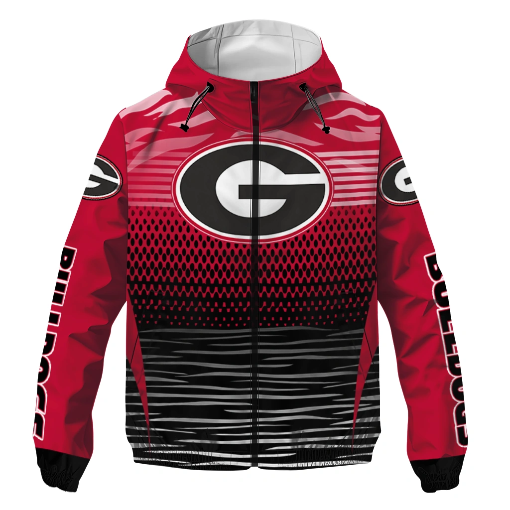 personalized georgia bulldogs pattern layers red windbreaker jacket best selling personalized georgia bulldogs pattern layers red windbreaker jacket best selling