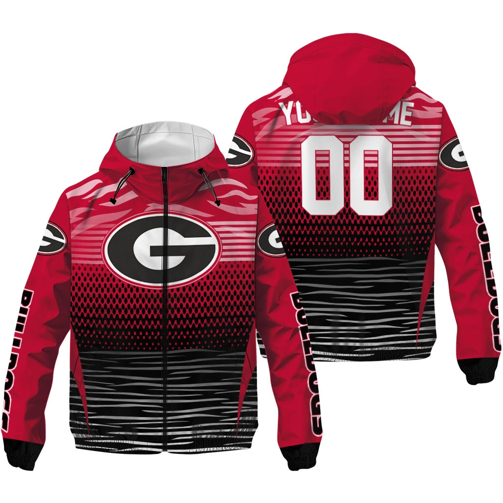 personalized georgia bulldogs pattern layers red windbreaker jacket high quality personalized georgia bulldogs pattern layers red windbreaker jacket high quality