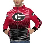 personalized georgia bulldogs pattern layers red windbreaker jacket best selling