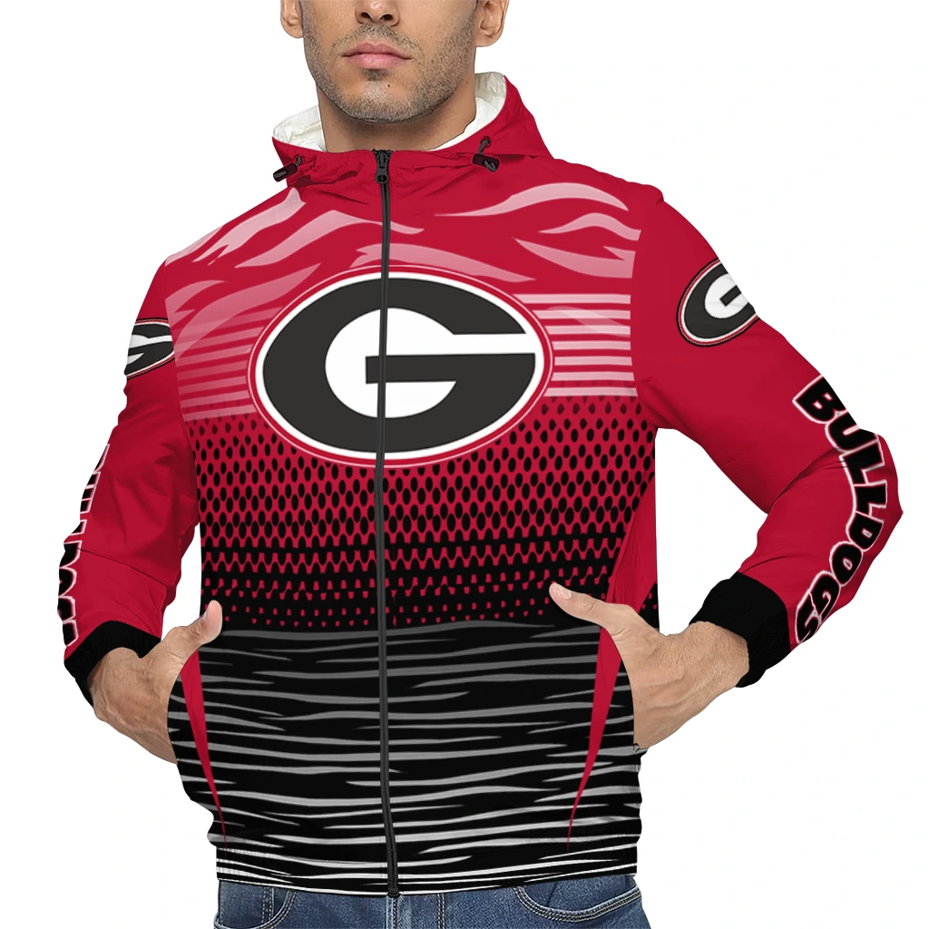 personalized georgia bulldogs pattern layers red windbreaker jacket top rated personalized georgia bulldogs pattern layers red windbreaker jacket top rated