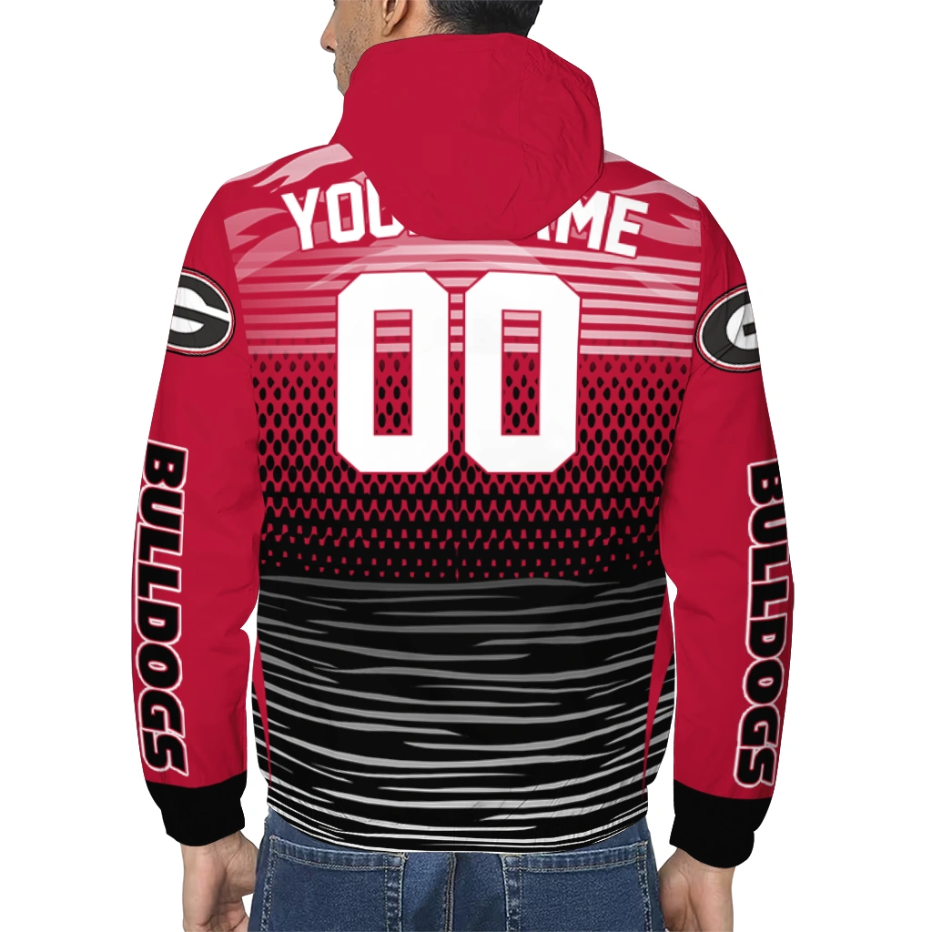 personalized georgia bulldogs pattern layers red windbreaker jacket trendy personalized georgia bulldogs pattern layers red windbreaker jacket trendy