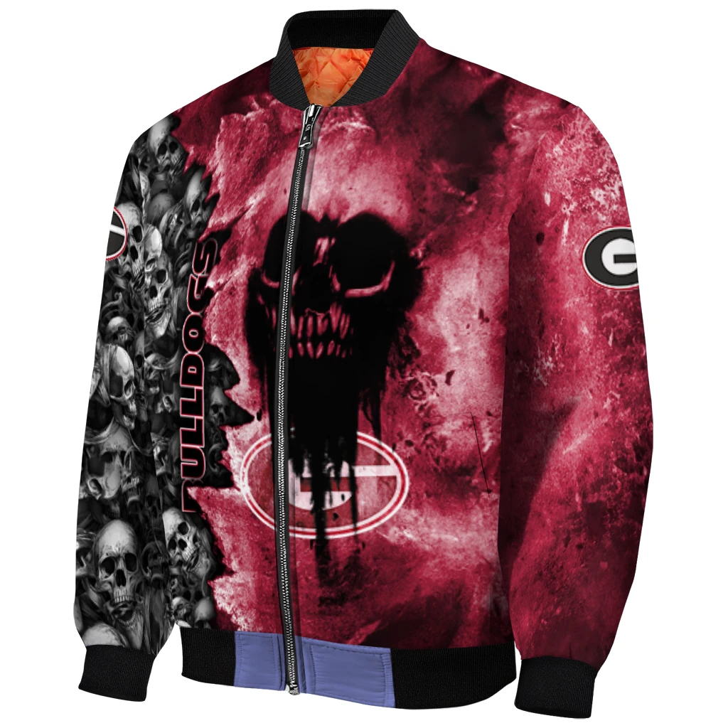personalized georgia bulldogs skull cluster red bomber jacket fashion forward personalized georgia bulldogs skull cluster red bomber jacket fashion forward