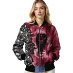 personalized georgia bulldogs skull cluster red bomber jacket best selling