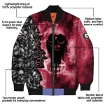 personalized georgia bulldogs skull cluster red bomber jacket best selling