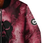 personalized georgia bulldogs skull cluster red bomber jacket best selling
