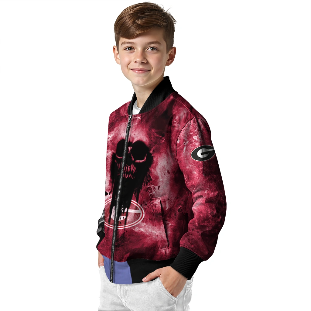 personalized georgia bulldogs skull cluster red bomber jacket trendy personalized georgia bulldogs skull cluster red bomber jacket trendy