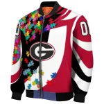 personalized georgia bulldogs stars and stripes slashes red bomber jacket best selling
