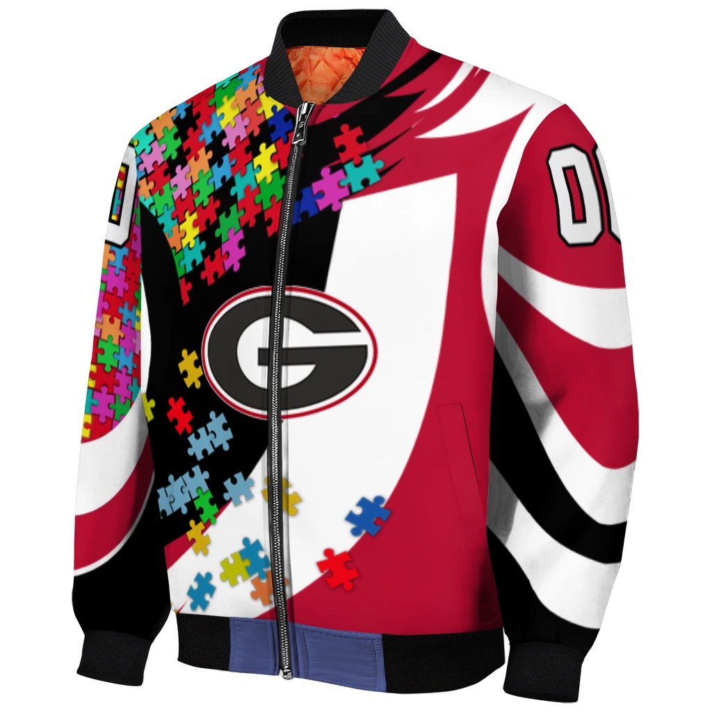 personalized georgia bulldogs stars and stripes slashes red bomber jacket fashion forward personalized georgia bulldogs stars and stripes slashes red bomber jacket fashion forward