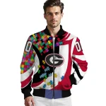 personalized georgia bulldogs stars and stripes slashes red bomber jacket best selling
