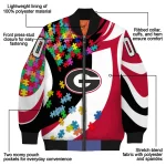 personalized georgia bulldogs stars and stripes slashes red bomber jacket best selling