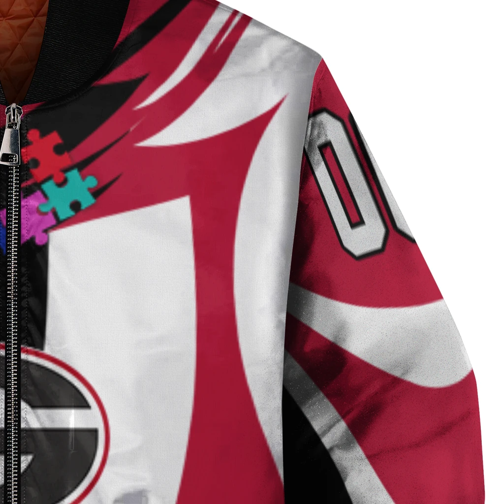 personalized georgia bulldogs stars and stripes slashes red bomber jacket premium grade personalized georgia bulldogs stars and stripes slashes red bomber jacket premium grade