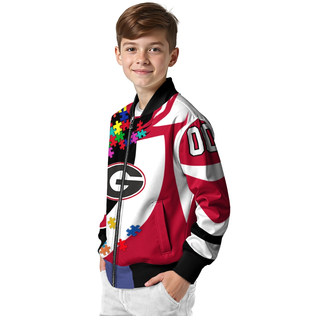 personalized georgia bulldogs stars and stripes slashes red bomber jacket trendy personalized georgia bulldogs stars and stripes slashes red bomber jacket trendy