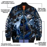 personalized georgia southern eagles skull horde blue bomber jacket best selling