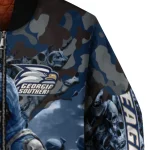 personalized georgia southern eagles skull horde blue bomber jacket best selling