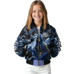 personalized georgia southern eagles skull horde blue bomber jacket best selling