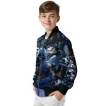 personalized georgia southern eagles skull horde blue bomber jacket best selling