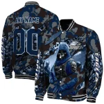 personalized georgia southern eagles skull horde blue varsity jacket best selling