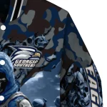 personalized georgia southern eagles skull horde blue varsity jacket best selling