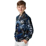 personalized georgia southern eagles skull horde blue varsity jacket best selling