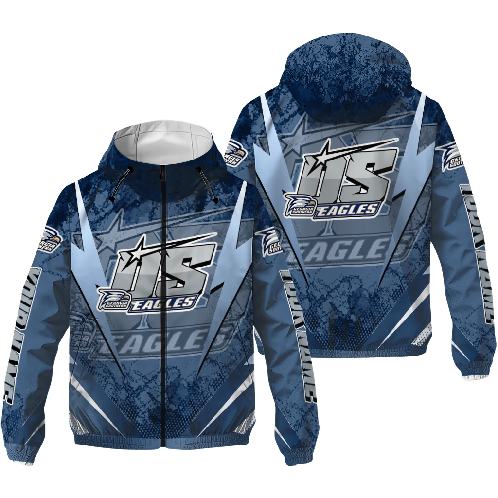 personalized georgia southern eagles us rock star blue windbreaker jacket high quality personalized georgia southern eagles us rock star blue windbreaker jacket high quality