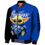personalized georgia state panthers adorable yoda blue black bomber jacket best selling