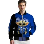 personalized georgia state panthers adorable yoda blue black bomber jacket best selling