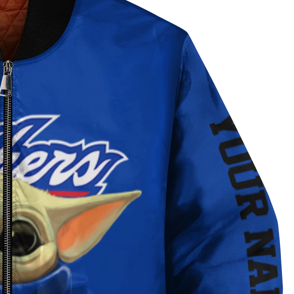 personalized georgia state panthers adorable yoda blue black bomber jacket premium grade personalized georgia state panthers adorable yoda blue black bomber jacket premium grade