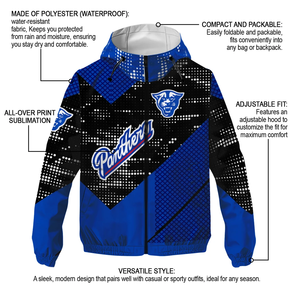 personalized georgia state panthers arrow matrix blue black windbreaker jacket new arrival personalized georgia state panthers arrow matrix blue black windbreaker jacket new arrival